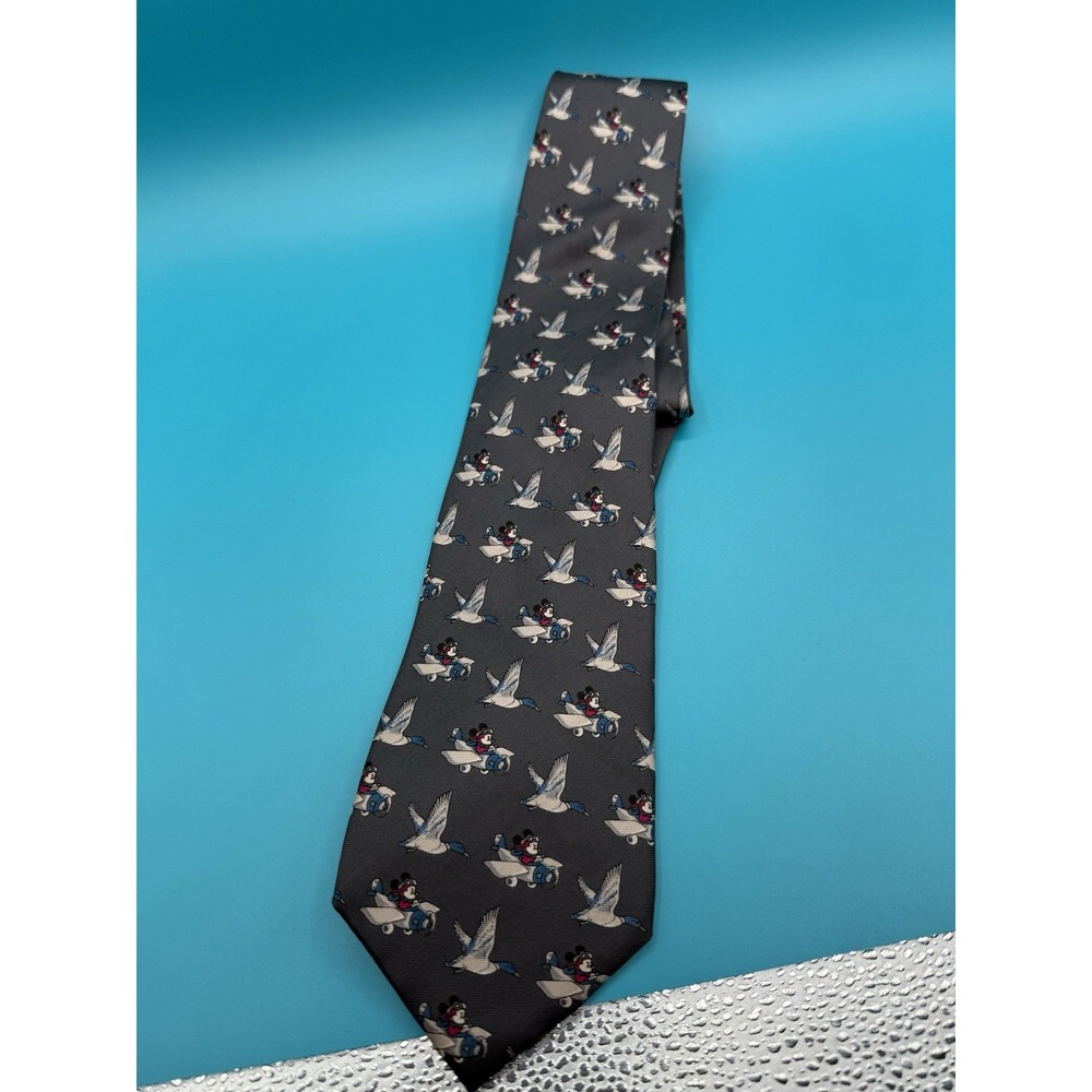 Balancine‎ Disney Gray The Tie Works Necktie Mickey All Over Made In USA Mens